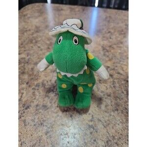 Spinmaster The Wiggles Dorothy The Dinosaur 8" Plush 2003 Green Yellow Spots Hat